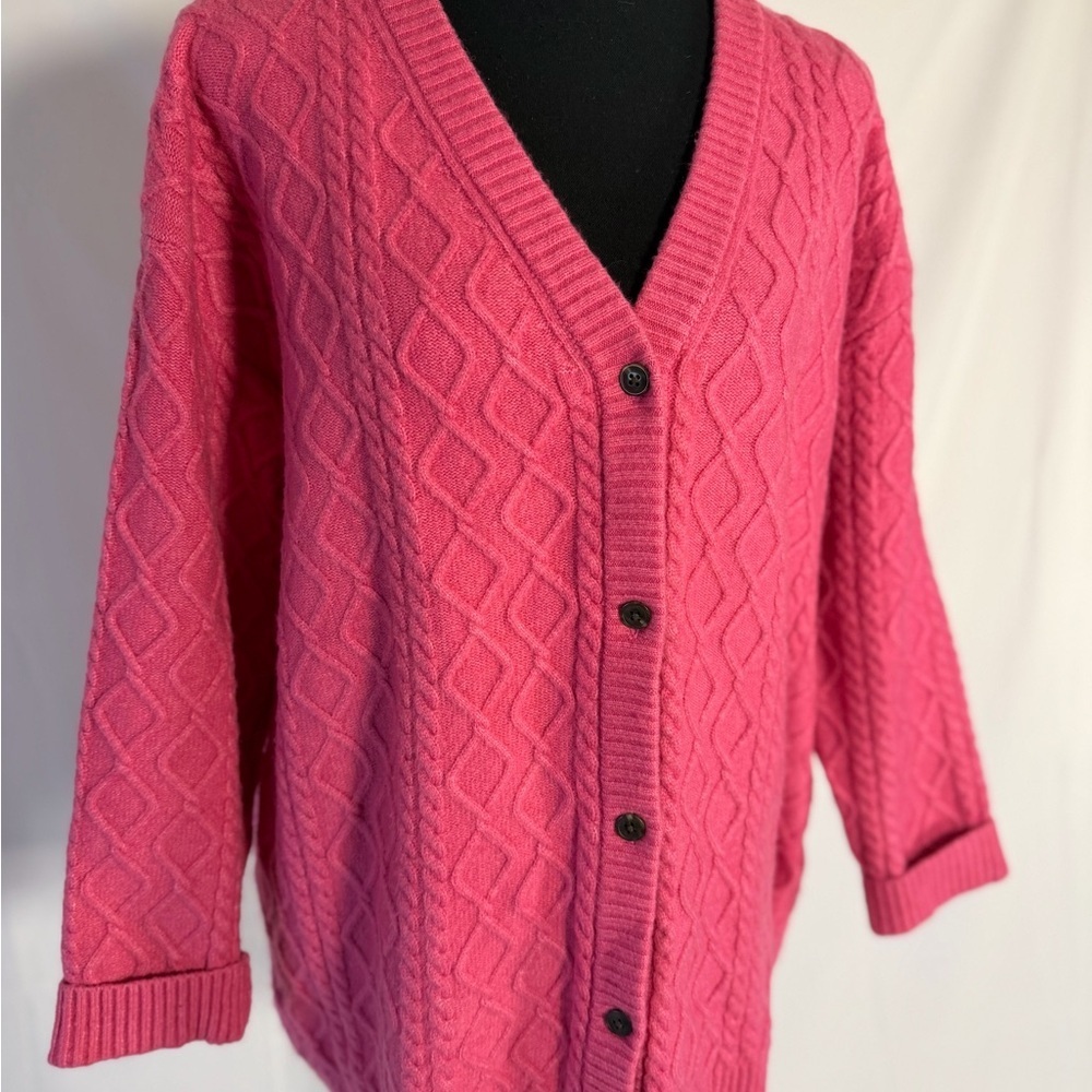 Talbots Cable Knit Cardigan, size XL Petite. - Picture 2 of 7